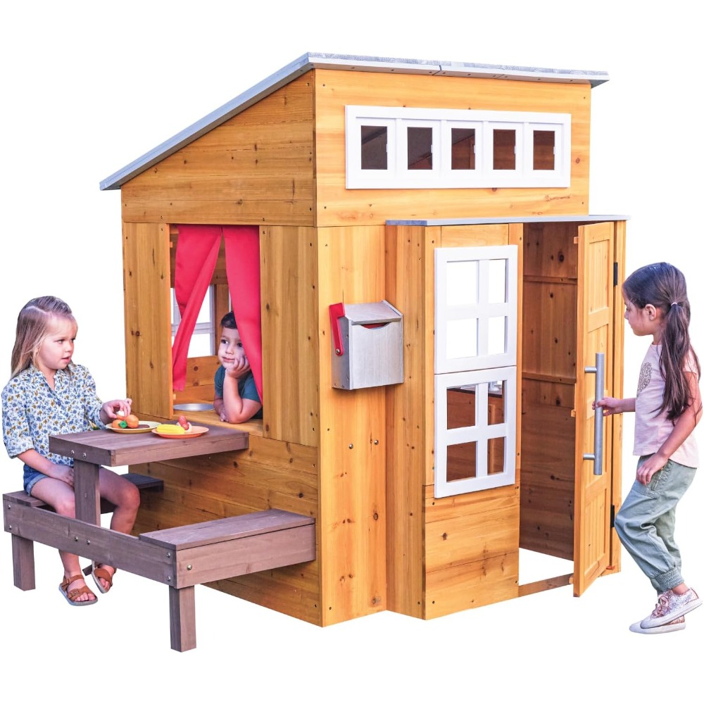 Modern Outdoor Wooden Playhous - огляд і ціна Kids Outdoor Grill Set