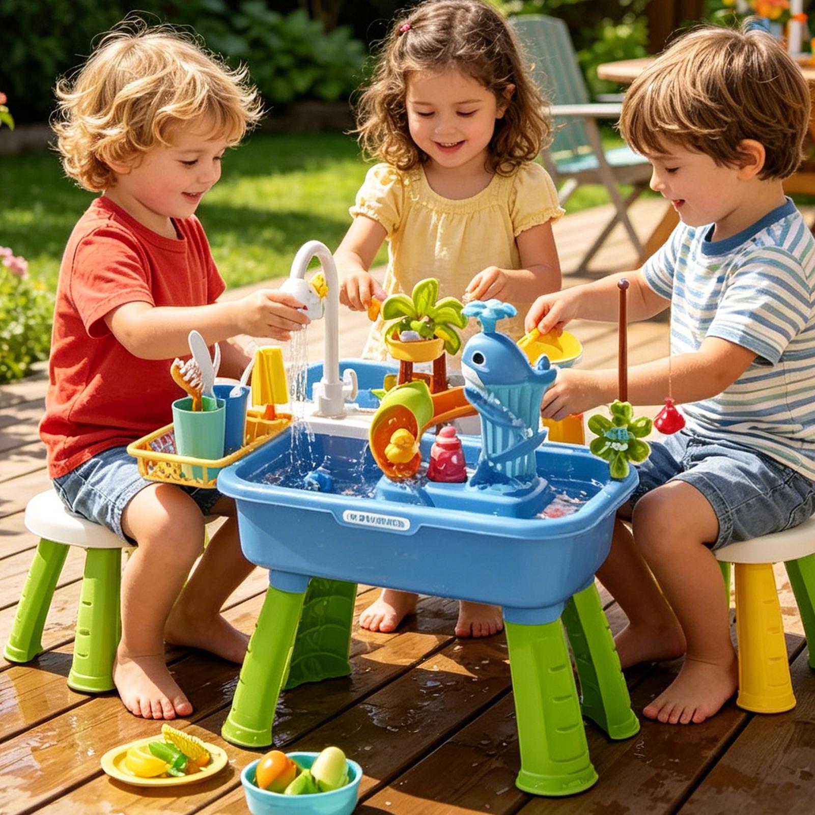 Outdoor Water Play Table for B - огляд і ціна Kids Outdoor Sensory Table