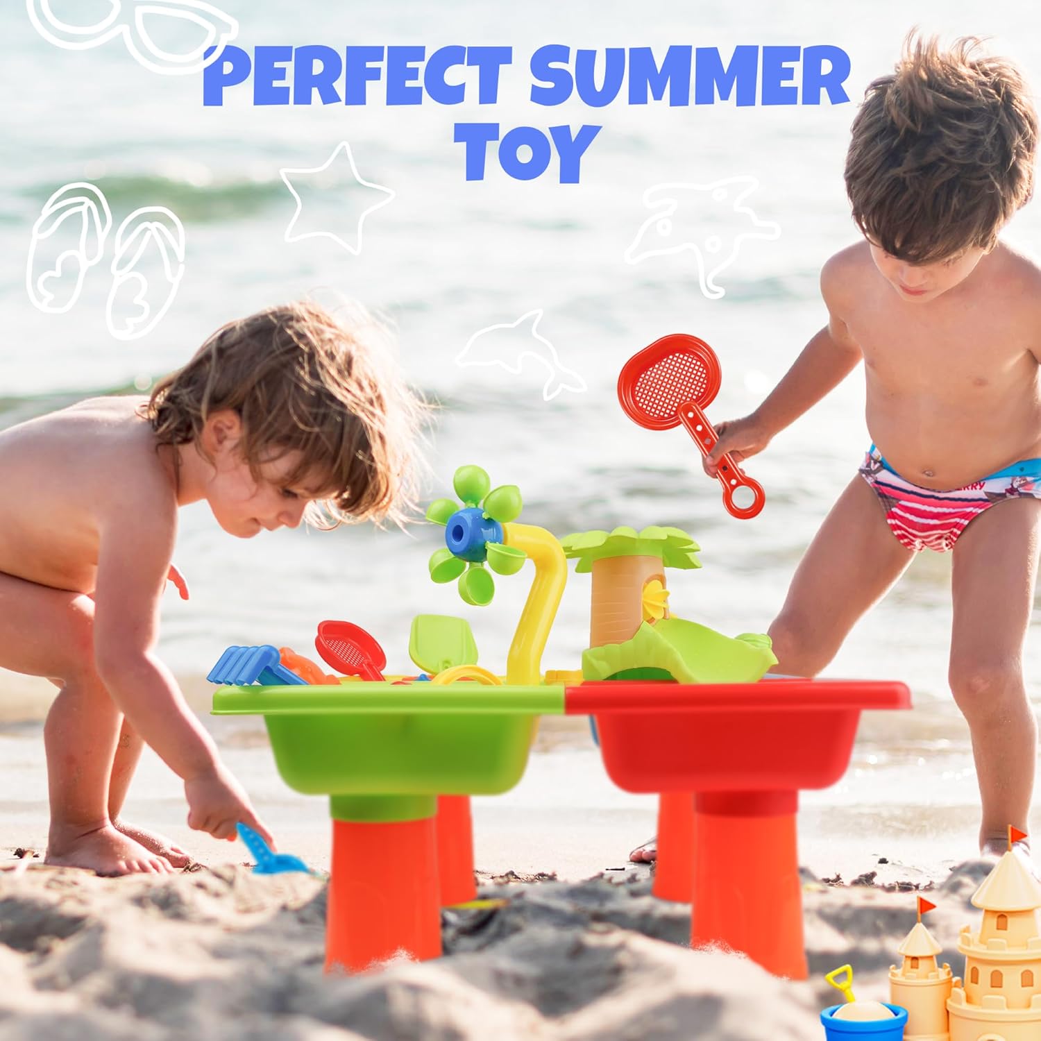 4 In 1 Kids Water and Sand Out - огляд і ціна Kids Outdoor Sensory Table