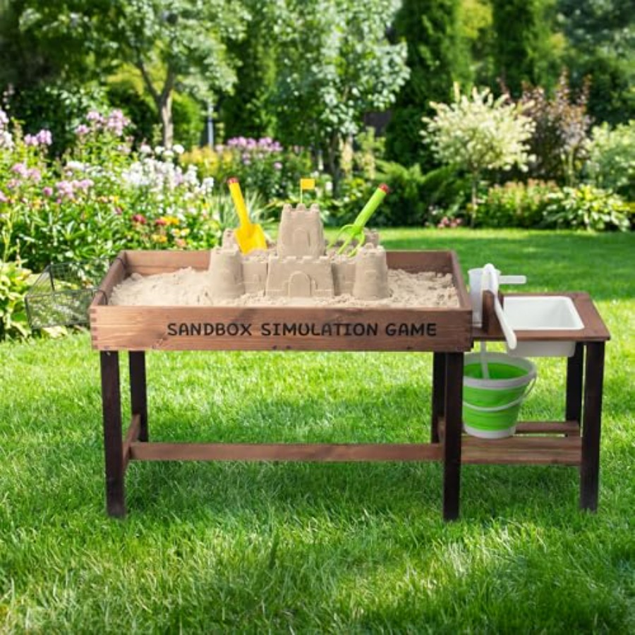 Outdoor wooden sand table for  - огляд і ціна Kids Outdoor Sensory Table
