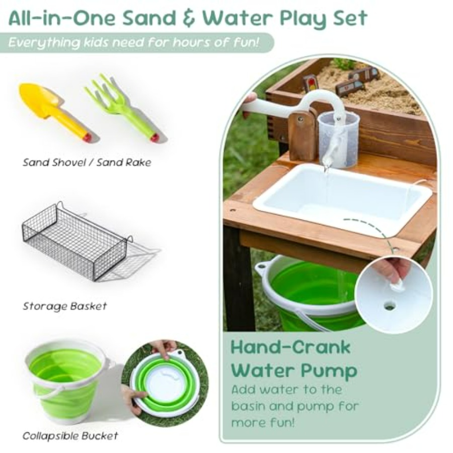 Outdoor wooden sand table for  - огляд і ціна Kids Outdoor Sensory Table